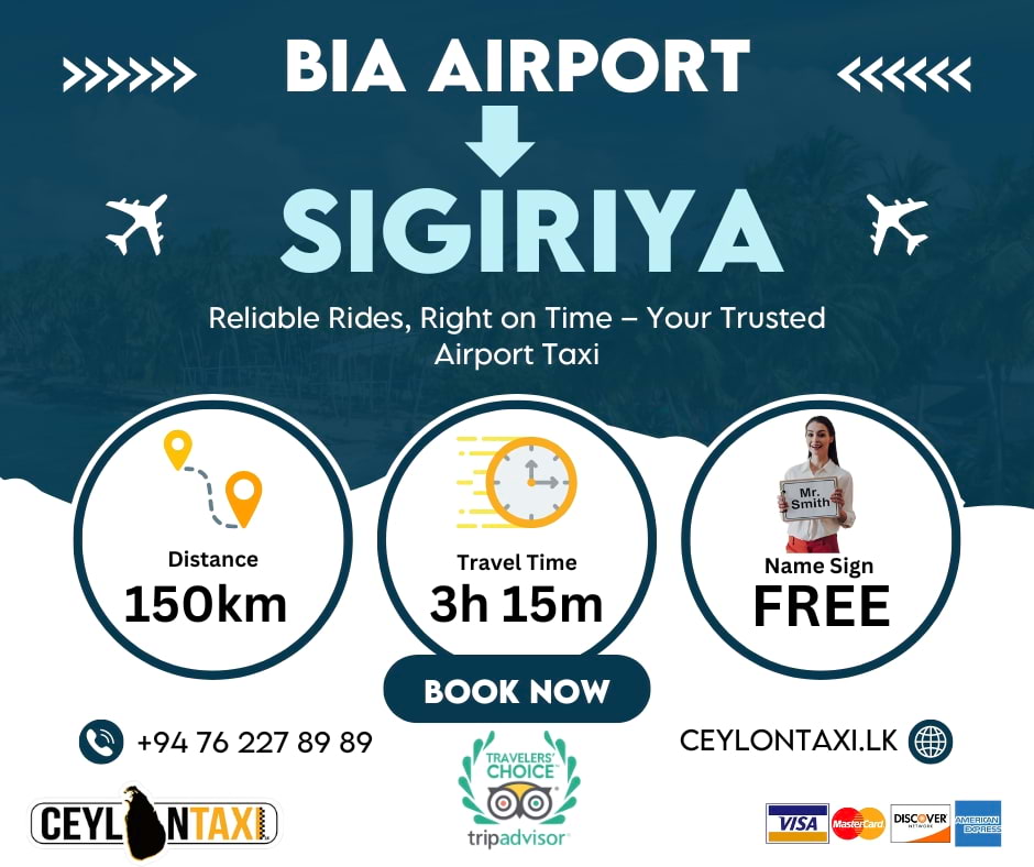 Colombo Airport To Sigiriya By Taxi 7 Colombo Airport To Sigiriya By Taxi