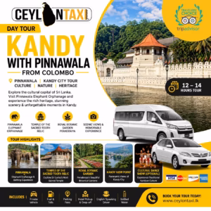 Private Colombo to Kandy day tour featuring Pinnawala Elephant Orphanage, Temple of the Tooth Relic, Royal Botanical Garden, Kandy Lake, and scenic viewpoints.
