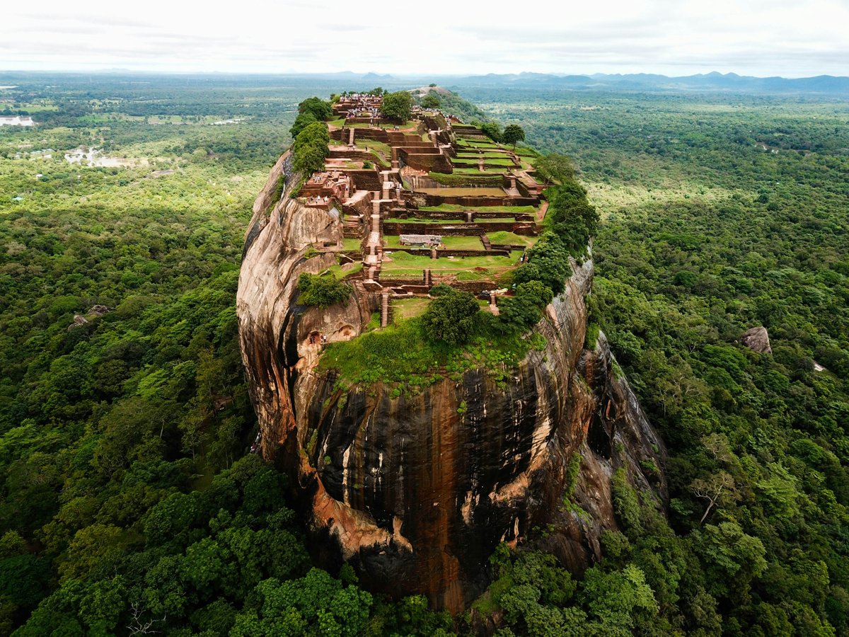 Aerial view of Sigiriya Lion Rock fortress