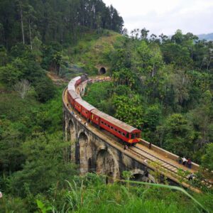 Train on the Nine Arch Bridge near Ella